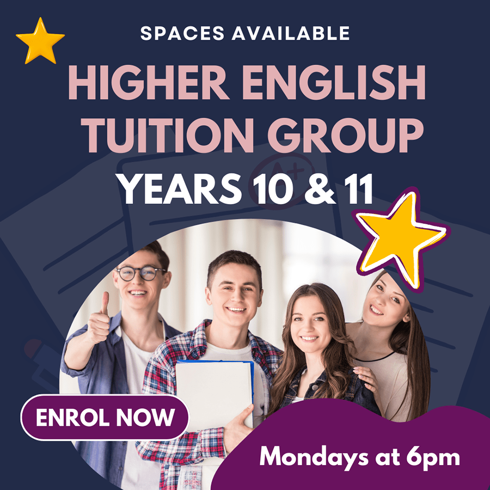 Higher English group for Yr 10s and 11s