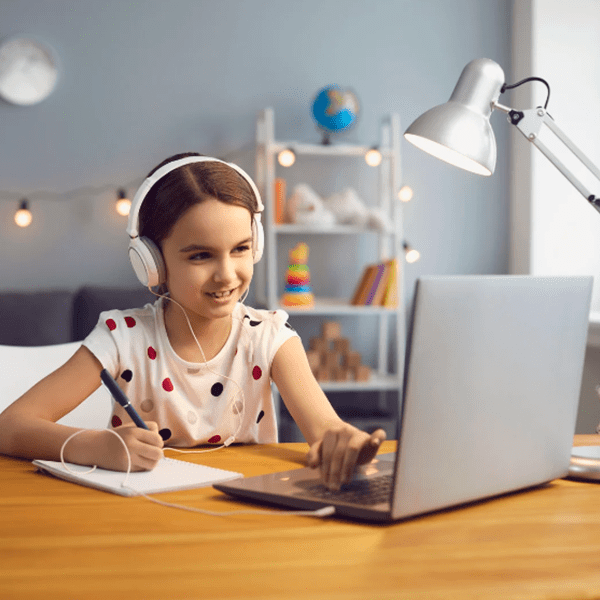 Girl-Studying-Online-with-Headphones